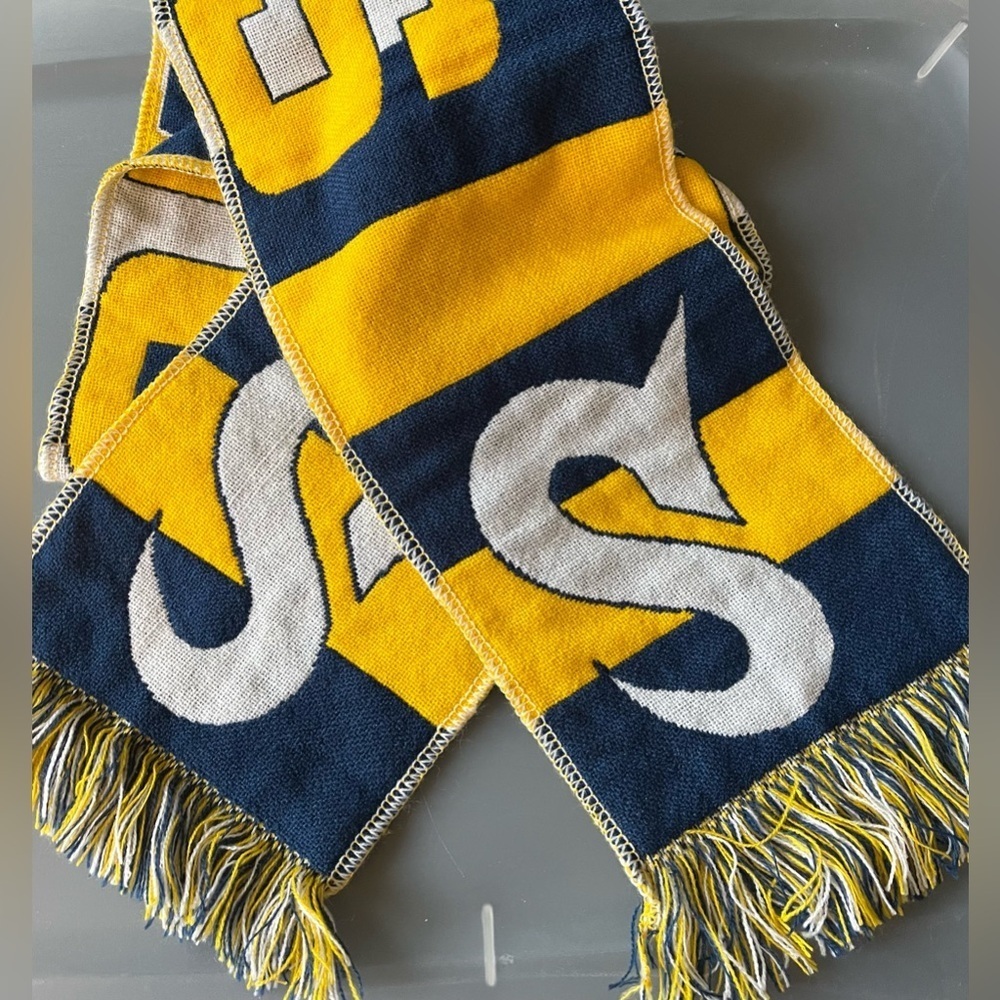 Georgia Swarm Lacrosse Pro Sportswear Scarf, Blue & Yellow, Approx 57” Long